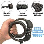 RYANGO Bike Lock, 4 Feet Bike Locks Heavy Duty Anti Theft, 5 Digit Combination Lock Bicycle Lock, Bike Cable Lock with Mounting Bracket, Bicycle Locks Cable Lock for Road Bike Mountain Bike Scooter