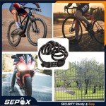 SEPOX® 2Pcs Pack 6FT Extra Long Cable Combination Bike Locks, 5 Digits Retractable Security Lock, 12mm Heavy Duty Anti Theft Anti Rust Cable for Bicycle, Scooter, Gate, Outdoor Equipment, Weatherproof