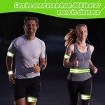 Zubebe 48 Pieces Reflective Bands Reflector Bands for Wrist, Arm, Ankle, Leg, High Visibility Reflective Gear Safety Reflector Tape Straps for Night Walking, Cycling and Running (Green)