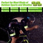 Zubebe 48 Pieces Reflective Bands Reflector Bands for Wrist, Arm, Ankle, Leg, High Visibility Reflective Gear Safety Reflector Tape Straps for Night Walking, Cycling and Running (Green)