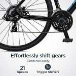 Schwinn Vantage F3 Adult Sport Hybrid Bike, 21-Speed Drivetrain, 56cm Extra Large Aluminum Frame, Flat Bar, Disc Brakes, Smooth Ride Technology, Black