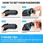 Favoto Bike Chain Lock, 5 Digit Combination Anti-Theft Bicycle Lock, Security Resettable Heavy Duty Hardened Steel, Ideal for Outdoor Motorcycle E-Bike Bikes Gate Fence Ladder Lawn Mower, 3.8 feet
