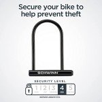 Schwinn Basic U Lock Bike with 2 Keys, Anti Theft Bicycle Lock, Black, Security Level 4