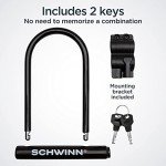 Schwinn Basic U Lock Bike with 2 Keys, Anti Theft Bicycle Lock, Black, Security Level 4