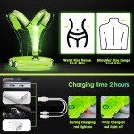 Upgraded LED Reflective Running Vest with Pouch - 4 Color Light-Up Vest with 3 Light Modes, Rechargeable Safety Gear for Night Cycling, Dog Walking & Jogging, Adjustable for Women, Men & Kids(Green)