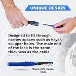 DocksLocks Weatherproof Coiled Security Cable Lock (5ft to 25ft Lengths) with Resettable Combination, Anti-Theft Protection for Kayaks, Bikes, Paddleboards, Scooter, Equipment, Bicycles and More 15ft