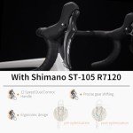 SAVADECK Carbon Fibre Road Bike, Hydraulic Oil Disc Bike with Carbon Fibre Frame and Wheelset, Lightweight Full Carbon Fibre Racing Bike with Shimano R7120 24S Shift Set for Adults.