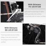 SAVADECK Carbon Fibre Road Bike, Hydraulic Oil Disc Bike with Carbon Fibre Frame and Wheelset, Lightweight Full Carbon Fibre Racing Bike with Shimano R7120 24S Shift Set for Adults.