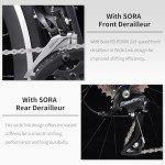 SAVADECK Carbon Road Bike with Shimano SORA R3000 18 Speed Derailleur System,Racing Bicycle with Carbon Fiber Frame Carbon Fork and Double V Brake for Adult.(Black 56cm)