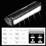 2600 Lumens Bike Lights,USB Rechargeable Bicycle Lights,Super Bright 5 LED Bike Lights for Night Riding,Waterproof Bike Headlight with Power Bank Function,4 Light Modes
