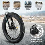 Glerc Mars Kids Mountain Bike, 24 Inch Fat Tire Bike for Teen Ages 8-14 Year Old, Bicycle with 2.8-Inch Wide Tires and 6 Speed Drivetrain, Disc Brakes