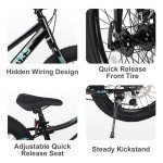 Glerc Mars Kids Mountain Bike, 24 Inch Fat Tire Bike for Teen Ages 8-14 Year Old, Bicycle with 2.8-Inch Wide Tires and 6 Speed Drivetrain, Disc Brakes