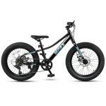 Glerc Mars Kids Mountain Bike, 24 Inch Fat Tire Bike for Teen Ages 8-14 Year Old, Bicycle with 2.8-Inch Wide Tires and 6 Speed Drivetrain, Disc Brakes
