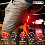 BLITZU 2025 Cyborg 168T Tail Light or 168H Bike Headlight, USB Rechargeable LED Rear Bicycle Lights Set Front Back Night Riding, Cycling Safety Reflector Accessories (Taillight)