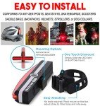 BLITZU 2025 Cyborg 168T Tail Light or 168H Bike Headlight, USB Rechargeable LED Rear Bicycle Lights Set Front Back Night Riding, Cycling Safety Reflector Accessories (Taillight)