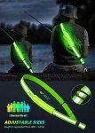 Fokia Kunbio LED Reflective Belt Sash for Walking at Night, Night Running Safety Gear High Visibility Rechargeable LED Light Up Running Belt for Runners Walkers Men Women (Green)