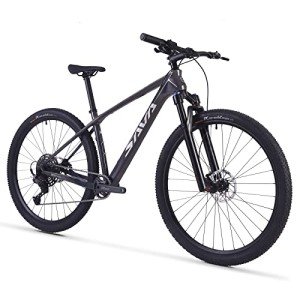 SAVADECK Carbon Fiber Mountain Bike, Dual Disc Brake Axle Thru Adventure Mountain Bike with Shimano CUES U6000 11 Speed Shift Groupset, 27.5/29 inch MTB Bicycle for Adult.