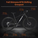 SAVADECK Carbon Fiber Mountain Bike, Dual Disc Brake Axle Thru Adventure Mountain Bike with Shimano CUES U6000 11 Speed Shift Groupset, 27.5/29 inch MTB Bicycle for Adult.