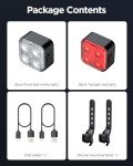 Akale Bike Lights Set, Rechargeable Bicycle Lights Front and Rear, 4 Light Mode Options, Bike Headlight, IPX4 Waterproof, Easy to Install for Men Women Road