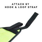 Vincita Reflective Yield Symbol with Hook and Loop Strap - High Visibility for Safety at Night - Safety Reflector for Bike Rack, Stroller, Backpack, Car Rack - Bicycle Reflective Accessories (Green)