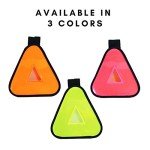 Vincita Reflective Yield Symbol with Hook and Loop Strap - High Visibility for Safety at Night - Safety Reflector for Bike Rack, Stroller, Backpack, Car Rack - Bicycle Reflective Accessories (Green)