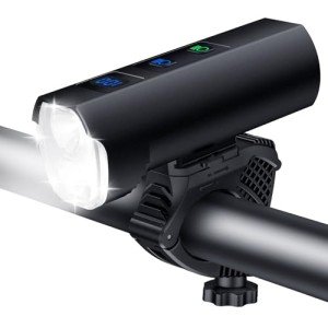 POWVINE 1200 Lumens Bike Front Lights for Night Riding,5+5+3 Models & LED Power Display 360° rotatable Bicycle Headlight with High Beam Low Beam,5000mAh Rechargeable and Waterproof Bike Light