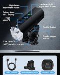 POWVINE 1200 Lumens Bike Front Lights for Night Riding,5+5+3 Models & LED Power Display 360° rotatable Bicycle Headlight with High Beam Low Beam,5000mAh Rechargeable and Waterproof Bike Light