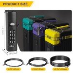 DELSWIN Cable Locks with Combination, 4-Digit Combination Lock with 3 Different Length Replaceable Steel Rope, Security Cable Lock for Luggage, Helmet, Gym Locker, Cabinet, Fence Gate (Black)