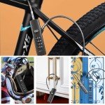 DELSWIN Cable Locks with Combination, 4-Digit Combination Lock with 3 Different Length Replaceable Steel Rope, Security Cable Lock for Luggage, Helmet, Gym Locker, Cabinet, Fence Gate (Black)