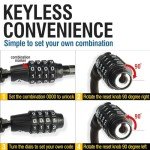 MARQUE Straight Combination Bike Lock Cable - 3/8 inch (5FT, 10FT, 15FT, 25FT) Resettable Combination Lock, Anti-Theft Security Cable for Bicycles, Kayaks, Paddle Boards and Outdoor Gear (05 FT)