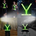 HEHEBON LED Reflective Vest Running Gear,High Visibility Reflective Gear with Light Rechargeable Light Up Running Safety Vest for Walking,Running,Cycling Adjustable for Men Women & Kids(Green)
