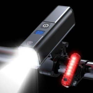 2025 New Bike Lights for Night Riding, Aluminum 10000 Lumens Rechargeable 6000mAh Super Bright Bicycle Headlight and Back Taillight, Waterproof LED Display 6+4 Modes Bicycle Lights Sets