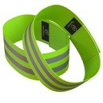 Reflective Ankle Bands (4 Bands/2 Pairs) | High Visibility and Safety for Jogging/Cycling/Walking etc | Work as Wristbands, Armband, Leg Straps | Accessories for Sports/Running Gear