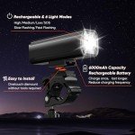 2025 New Bike Lights for Night Riding, Aluminum 10000 Lumens Rechargeable 6000mAh Super Bright Bicycle Headlight and Back Taillight, Waterproof LED Display 6+4 Modes Bicycle Lights Sets