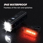 2025 New Bike Lights for Night Riding, Aluminum 10000 Lumens Rechargeable 6000mAh Super Bright Bicycle Headlight and Back Taillight, Waterproof LED Display 6+4 Modes Bicycle Lights Sets