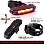 4 Pcs Bike Light USB Rechargeable Bike Tail Light Bicycle Headlight Tail Light Set Ultra Bright Bicycle LED Safety Light Waterproof Cycling Taillight 7 Modes for Road Mountain Night Riding(Red, Blue)