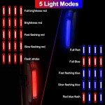 4 Pcs Bike Light USB Rechargeable Bike Tail Light Bicycle Headlight Tail Light Set Ultra Bright Bicycle LED Safety Light Waterproof Cycling Taillight 7 Modes for Road Mountain Night Riding(Red, Blue)