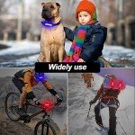 4 Pcs Bike Light USB Rechargeable Bike Tail Light Bicycle Headlight Tail Light Set Ultra Bright Bicycle LED Safety Light Waterproof Cycling Taillight 7 Modes for Road Mountain Night Riding(Red, Blue)