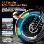 Bluebiko 1000W Folding Electric Bike with Fat Tires