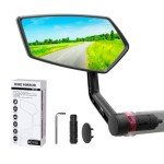 RBRL Bike Mirror Bar End Bike Mirror, Rotatable Bicycle Mirror, Automotive Grade Glass Bike Side Mirrors, Scratch Resistant E-Bike Universal Rearview Mirrors for Mountain bike (Left)