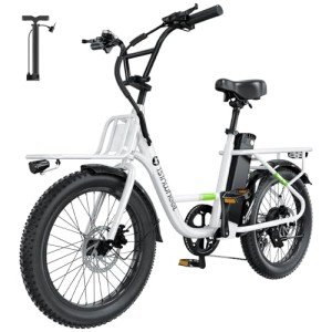isinwheel U7 Electric Bike for Adults, 750W Peak 20 mph Cargo Ebike Adult Electric Bicycles 55 Miles Range E Bike, 48V 10.4Ah Removable Battery, 7 Speed Gearshift, 20" Step Thru Ebikes for Adults