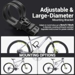 Sportneer Bike U Lock: 18mm Shackle Heavy Duty Bike Lock with 6ft Security Steel Cable - Bicycle U-Locks with Keys and Sturdy Mounting Bracket for Road Mountain Bike Bicycle, Size 7.87''x6.3''