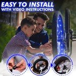Activ Life Bike Wheel Lights (2 Tire, Patriotic) Brighter and LED Visible from All Angles, for Easter Basket Stuffers, Spring Break Essentials & Beach Vacation, Cool Family Fun, Birthday Gift