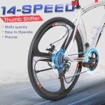 Betterland 14 Speed Road Bike,700C Wheel Road Commuter Bike with Dual Disc/V Brakes, Light Aluminum Alloy Frame,Adult Faster Racing Bicycle for Men and Women White
