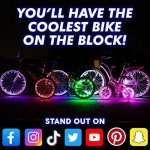 Activ Life Bike Wheel Lights (2 Tire, Patriotic) Brighter and LED Visible from All Angles, for Easter Basket Stuffers, Spring Break Essentials & Beach Vacation, Cool Family Fun, Birthday Gift