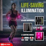 4 Pack LED Safety Light, Clip on Reflective Gear Lights for Walking at Night, Running, Jogging, High Visibility Strobe Light Accessories for Runners, Kids, Hiking, Kayak, Cycling, Camping, Boat Pink