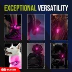 4 Pack LED Safety Light, Clip on Reflective Gear Lights for Walking at Night, Running, Jogging, High Visibility Strobe Light Accessories for Runners, Kids, Hiking, Kayak, Cycling, Camping, Boat Pink
