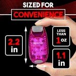 4 Pack LED Safety Light, Clip on Reflective Gear Lights for Walking at Night, Running, Jogging, High Visibility Strobe Light Accessories for Runners, Kids, Hiking, Kayak, Cycling, Camping, Boat Pink