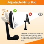 Homieway Bike Mirror,Adjustable Bicycle Mirror For Handlebar Mount,Scratch Resistant Glass Lens,Large Bar End Bike Rearview Mirror For E-bike Accessories (Left)
