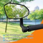 Homieway Bike Mirror,Adjustable Bicycle Mirror For Handlebar Mount,Scratch Resistant Glass Lens,Large Bar End Bike Rearview Mirror For E-bike Accessories (Left)